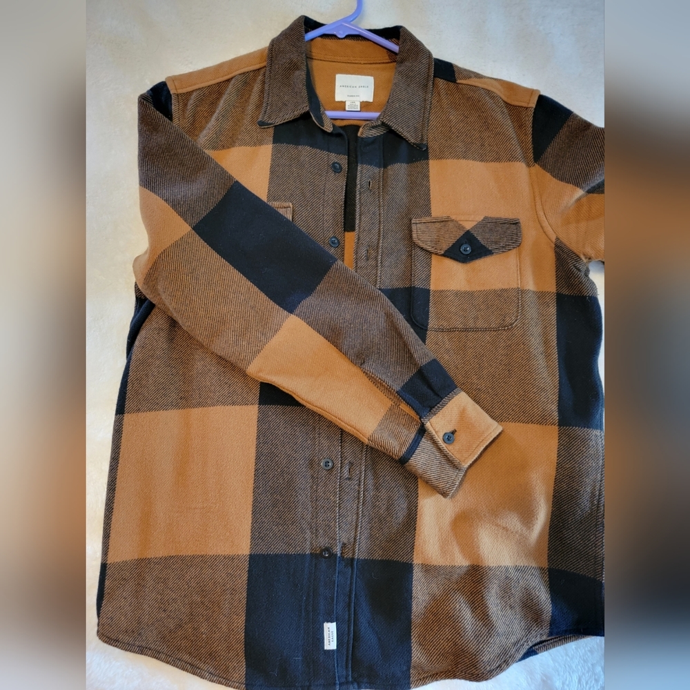 Black and Brown Lightweight Plaid Shirt Jacket